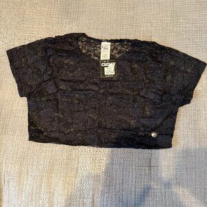 Black lace crop top - New with tags